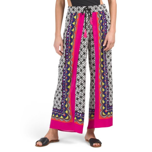 TRINA TURK NWT $120 Tanzania Scarf Cover-up Pants M L - Picture 5 of 6